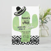 Fiesta Cactus Southwestern Birthday Party Einladung (Stehend Vorderseite)