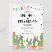 Fiesta Cactus succulent Mexican Wedding Einladung (Vorderseite)