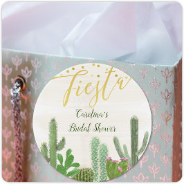 Fiesta Cactus Taco Bout Liebe Gold Brautparty Runder Aufkleber