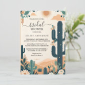 Fiesta Cactus Travel Mexicans Brautparty Einladung (Stehend Vorderseite)