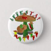 Fiesta Cactus w/Sombrero & Guitar Button (Vorderseite)