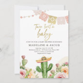 Fiesta Cactus Watercolor Baby Couples Shower Invit Einladung (Vorderseite)