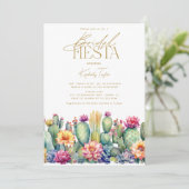 Fiesta Cactus Watercolor Brautparty Einladung (Stehend Vorderseite)
