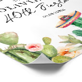 Fiesta Cactus Watercolor Mexican Birthday Party Poster (Ecke)