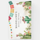 Fiesta Cactus Watercolor Sukkulentes Brautparty Banner (Vertikal)