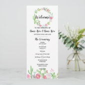 Fiesta Cactus Wedding Program Blume Cacti Mexiko Programm (Stehend Vorderseite)