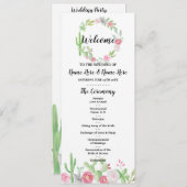 Fiesta Cactus Wedding Program Blume Cacti Mexiko Programm (Vorne/Hinten)