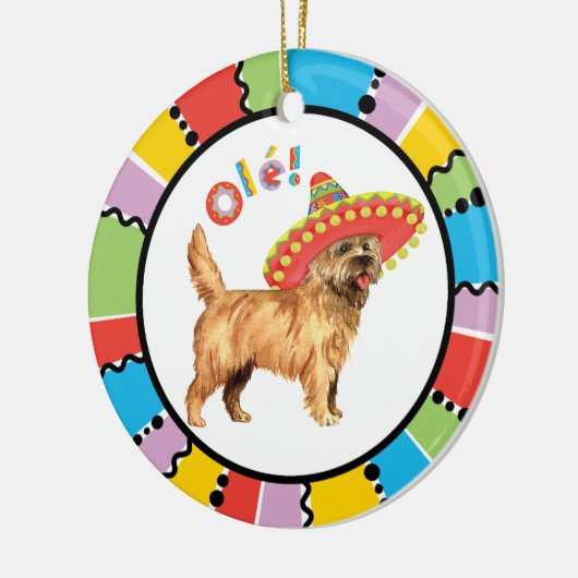 Fiesta Cairn Terrier Keramik Ornament (Links)