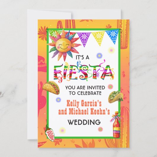 Fiesta Casual-Hochzeit Einladung (Vorderseite)