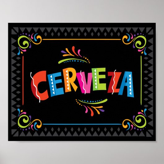 Fiesta CERVEZA Party Signa Print Poster (Vorne)