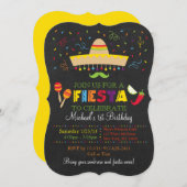 Fiesta Chalkboard Birthday Einladung (Vorne/Hinten)