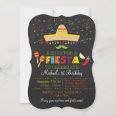 Fiesta Chalkboard Birthday Einladung (Vorderseite)