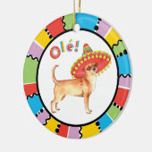 Fiesta-Chihuahua Keramik Ornament (Links)