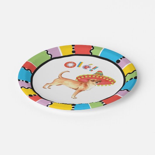 Fiesta Chihuahua Pappteller (Schrägansicht)