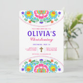 Fiesta Christening Einladung (Stehend Vorderseite)