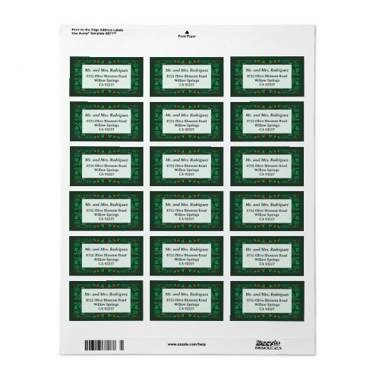 Fiesta Christmas Return Address Label Adressaufkleber (Vorne)