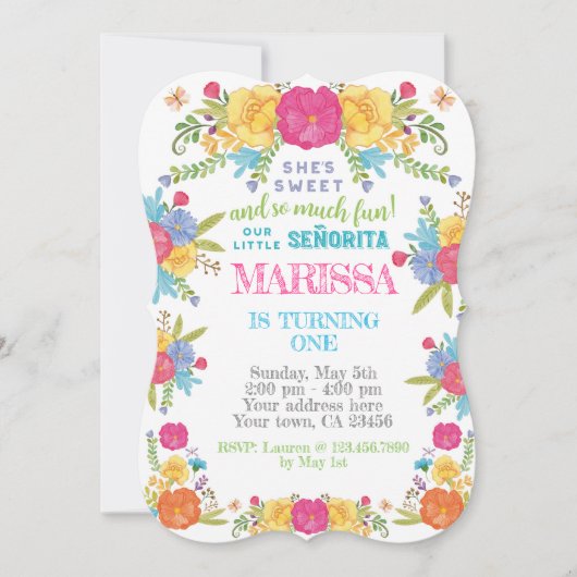 Fiesta, Cinco de mayo Birthday Einladung (Vorderseite)