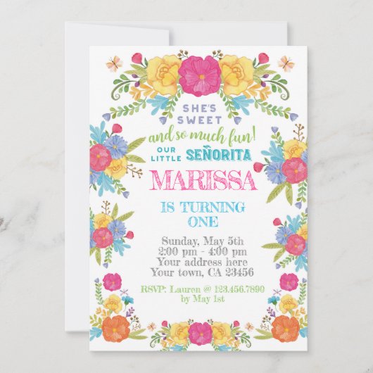 Fiesta, Cinco de mayo Birthday Einladung (Vorderseite)