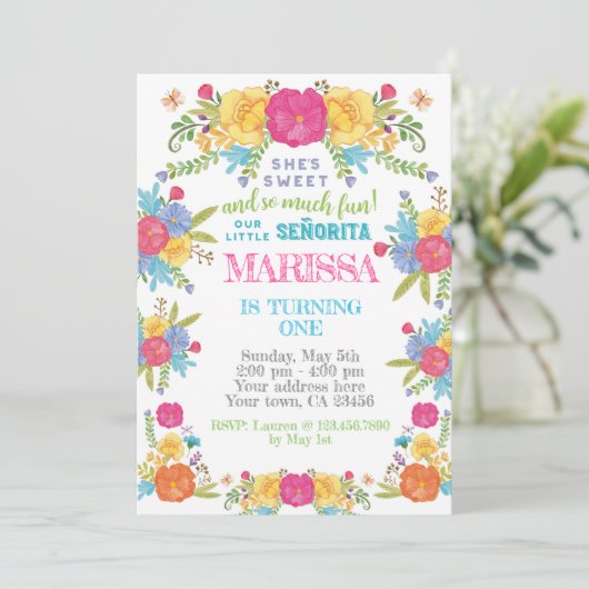 Fiesta, Cinco de mayo Birthday Einladung (Stehend Vorderseite)