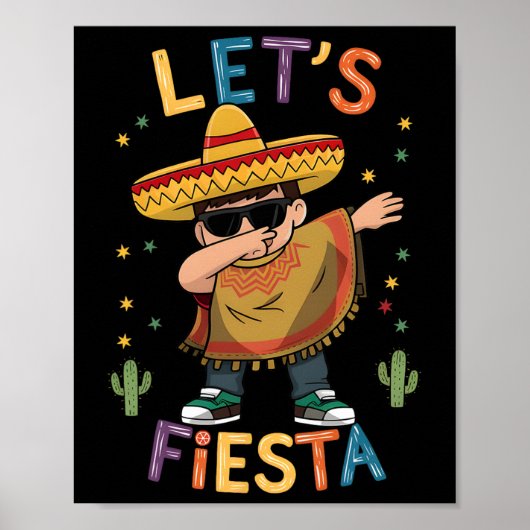 Fiesta Cinco De Mayo Dabbing Mexican Poncho Poster (Vorne)