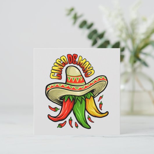 Fiesta - Cinco de Mayo Einladung (Stehend Vorderseite)