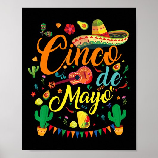 Fiesta Cinco De Mayo Funny Mexican Party 5 De Mayo Poster (Vorne)