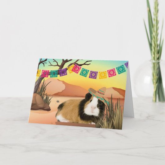 Fiesta Cinco De Mayo Guinea Pig Greeting Card Karte (Vorderseite)