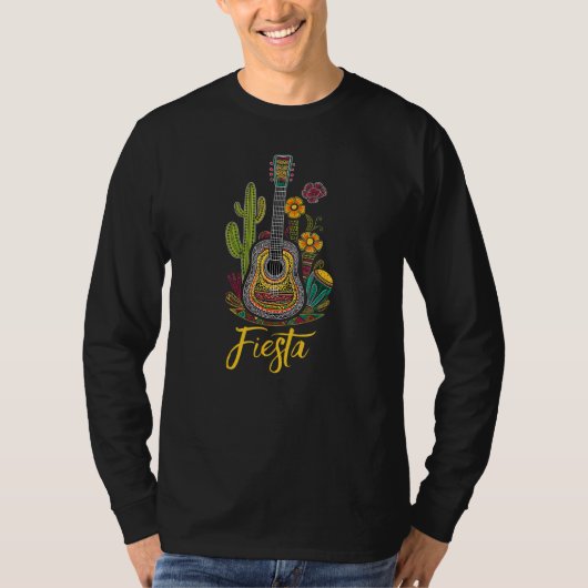 Fiesta Cinco De Mayo Mexican Celebration Guitar an T-Shirt (Vorderseite)
