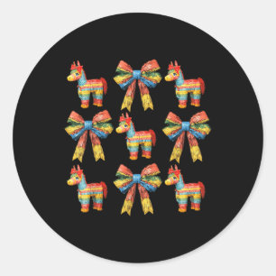 Fiesta Cinco De Mayo Mexican Mexico Coquette Bow U Runder Aufkleber