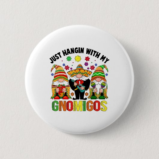 Fiesta Cinco De Mayo mit meinen Gnomen Funny Mexik Button (Vorderseite)