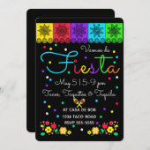 Fiesta Cinco de Mayo Papercuts & Floral Einladung (Vorne/Hinten)