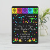 Fiesta Cinco de Mayo Papercuts & Floral Einladung (Stehend Vorderseite)
