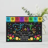 Fiesta Cinco de Mayo Papercuts & Floral Einladung (Stehend Vorderseite)