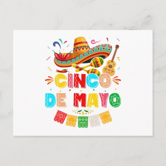 Fiesta Cinco de Mayo Postkarte (Vorderseite)