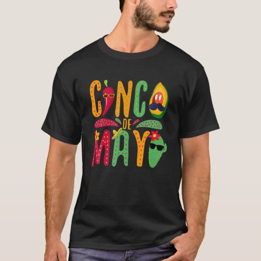 Fiesta Cinco De Mayo Sombrero Mexican Camisa 5 De T-Shirt (Vorderseite)
