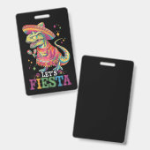 Fiesta Cinco De Mayo T Rex Dinosaur Ausweis (Vorder- & Rückseite)