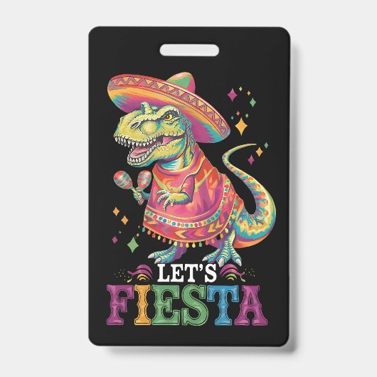 Fiesta Cinco De Mayo T Rex Dinosaur Ausweis (Vorderseite)