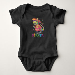 Fiesta Cinco De Mayo T Rex Dinosaur Baby Strampler