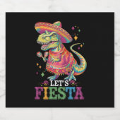 Fiesta Cinco De Mayo T Rex Dinosaur Bierflaschenetikett (Einzelnes Label)