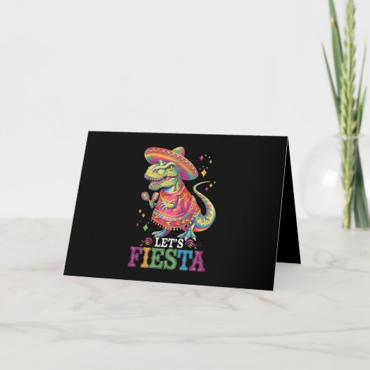 Fiesta Cinco De Mayo T Rex Dinosaur Dankeskarte (Vorderseite)