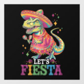 Fiesta Cinco De Mayo T Rex Dinosaur Fensteraufkleber (Blatt)