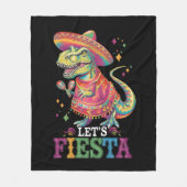 Fiesta Cinco De Mayo T Rex Dinosaur Fleecedecke (Vorderseite)