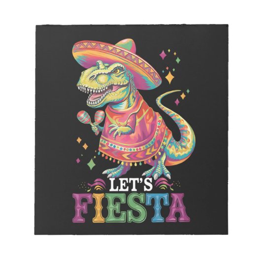 Fiesta Cinco De Mayo T Rex Dinosaur Notizblock (Vorderseite)