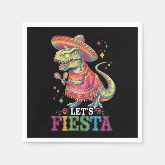 Fiesta Cinco De Mayo T Rex Dinosaur Serviette (Vorderseite)