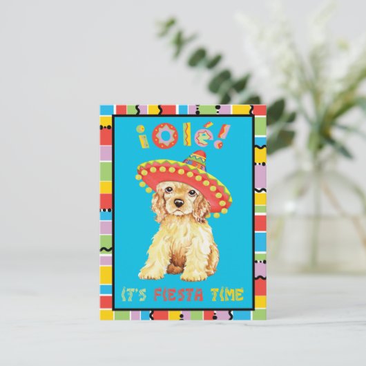 Fiesta Cocker Spaniel Einladung (Stehend Vorderseite)