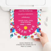 Fiesta Cocktail Bar Menu Bridal Shower Sign Poster