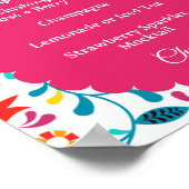 Fiesta Cocktail Bar Menu Bridal Shower Sign Poster (Ecke)