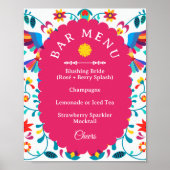 Fiesta Cocktail Bar Menu Bridal Shower Sign Poster (Vorne)