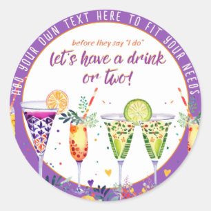FIESTA Cocktails Benutzerdefiniert Runder Aufkleber