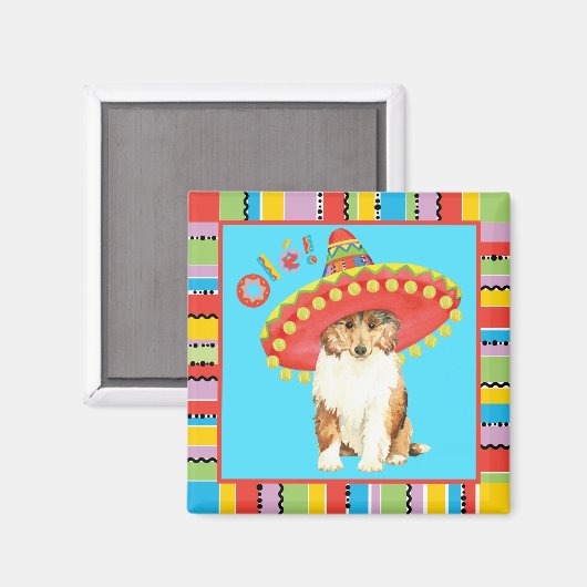 Fiesta Collie Magnet (Vorderseite/Rückseite)